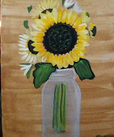 Sunflowers in Jar - 11 x14 - $35 
